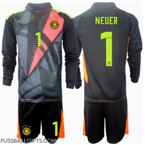 Deutschland Manuel Neuer #1 Torwart Fußballbekleidung Heimtrikot Kinder EM 2024 Langarm (+ kurze hosen)